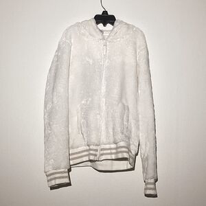 Arizona Jean Co. Juniors Winter White Faux Fur Bomber Jacket